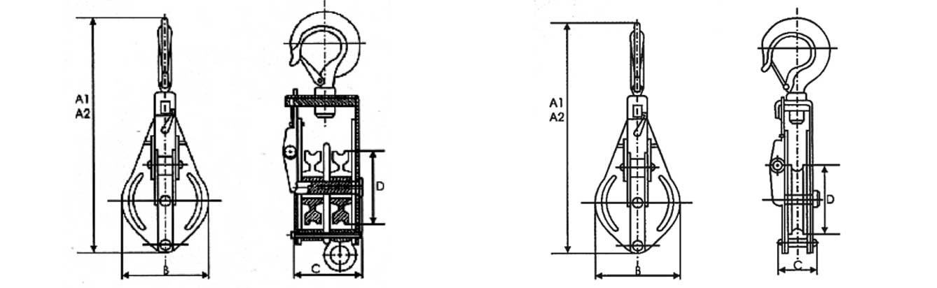 Drawing of DY Snatch Block DY