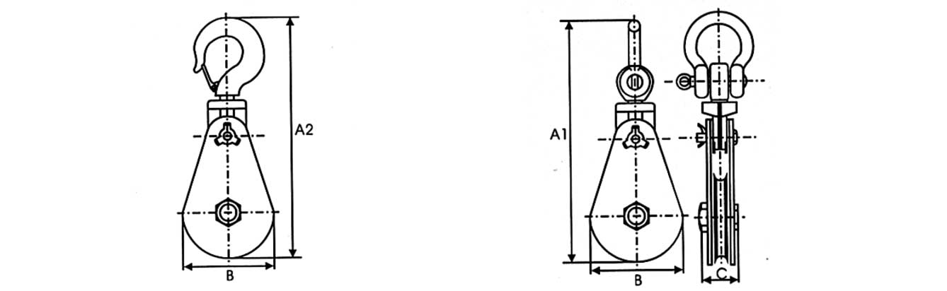 Drawing of LH Heavy Duty Snatch Block LH