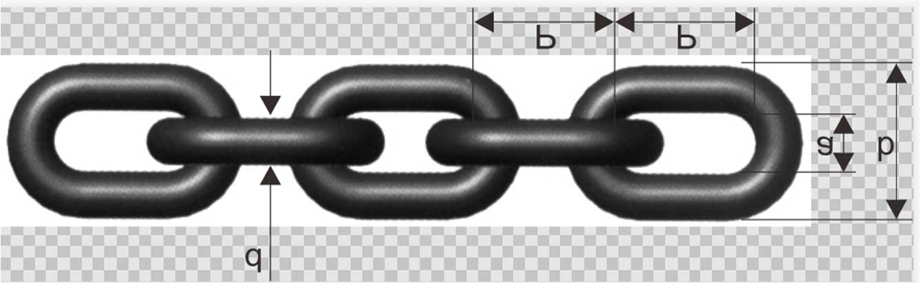 Drawing of Grade 10 Short Link Chain