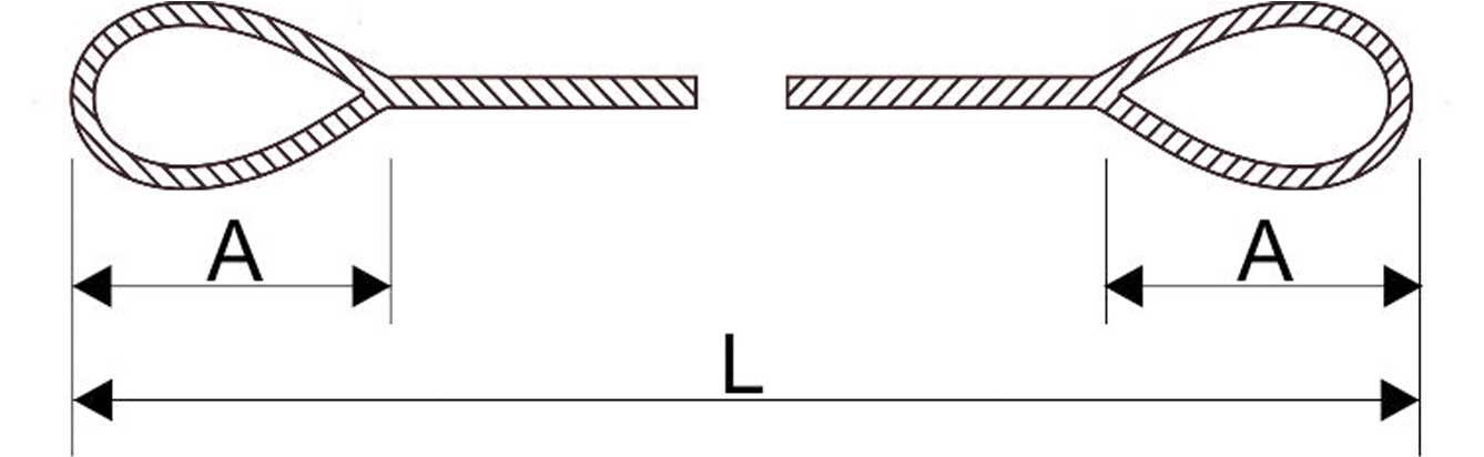 Drawing of Soft Eye Wire Rope Slings