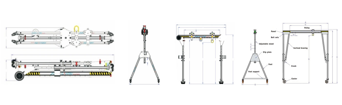 Drawing Of Adjustable Aluminum Gantry Crane