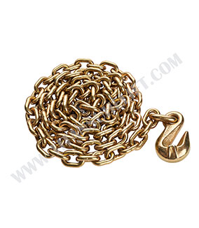 Golden Galvanized Chain Sling With Bend Hook