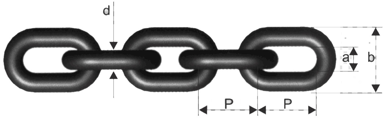 Drawing of G80 Short Link Lifting Chain