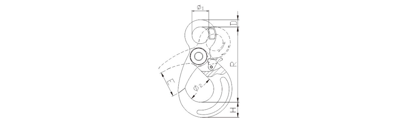 Drawing Of Grade 8 Clevis self locking Hooks