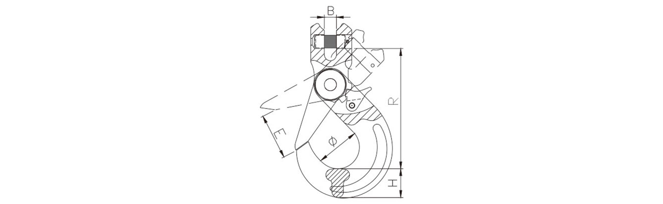 Drawing Of Grade 8 Clevis Self Locking Hook