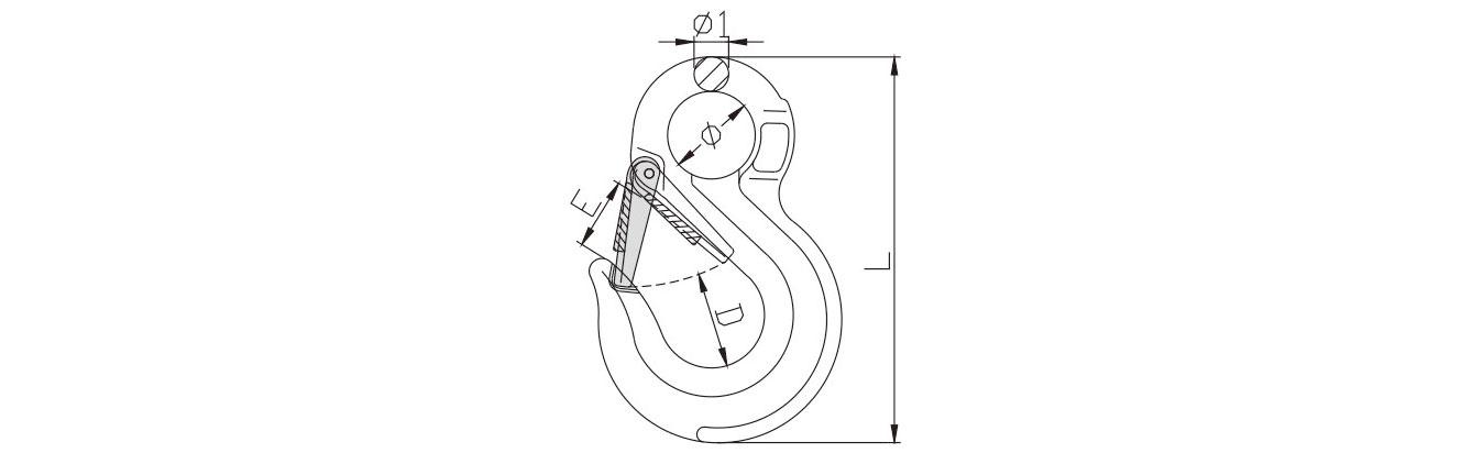 Drawing of Grade 8 Eye Sling Hook