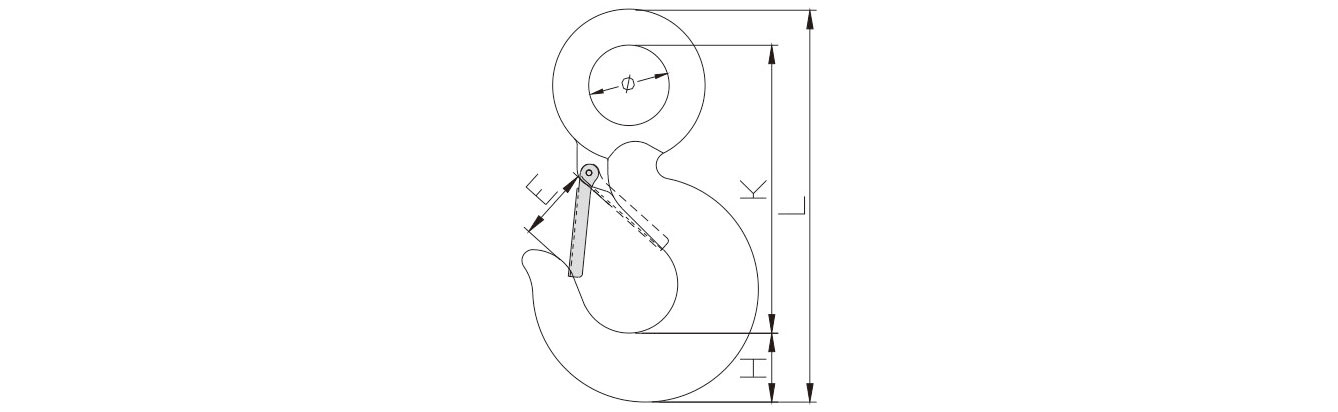 Drawing of 320 Eye Hook with Latch