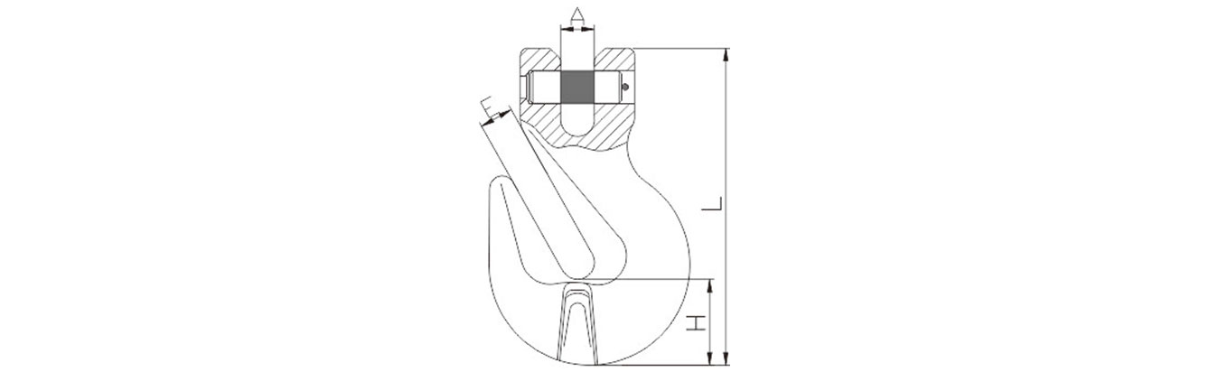 Drawing of Grade 8 Clevis Shortenting Grab Hook