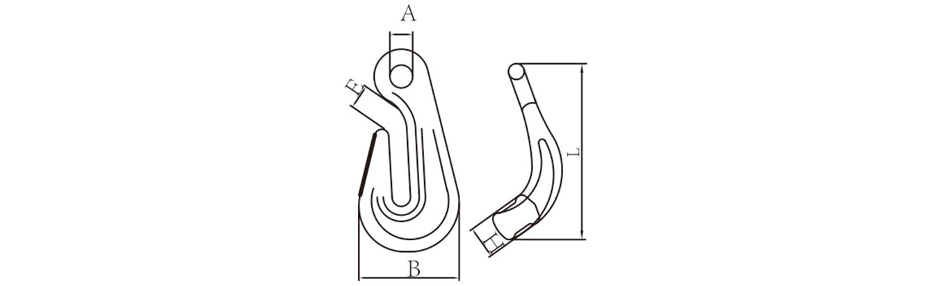 Drawing of Alloy Steel Eye Bend Hook