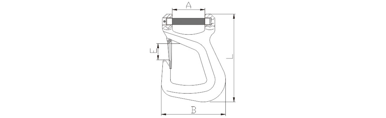 Drawing of Grade 8 Clevis Belt Hook