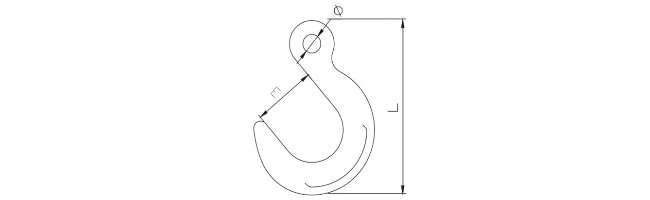 Drawing of Grade 80 Eye Foundry Hook