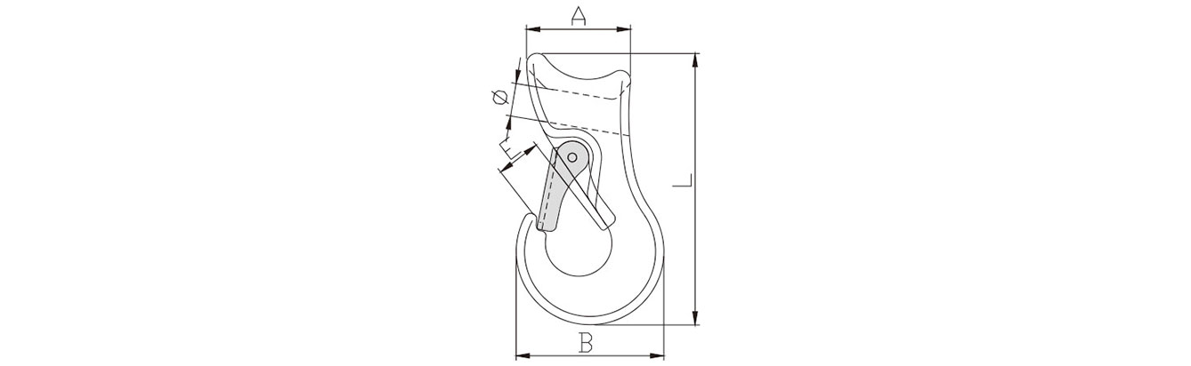 Drawing of Grade 80 Sliding Choker Hook