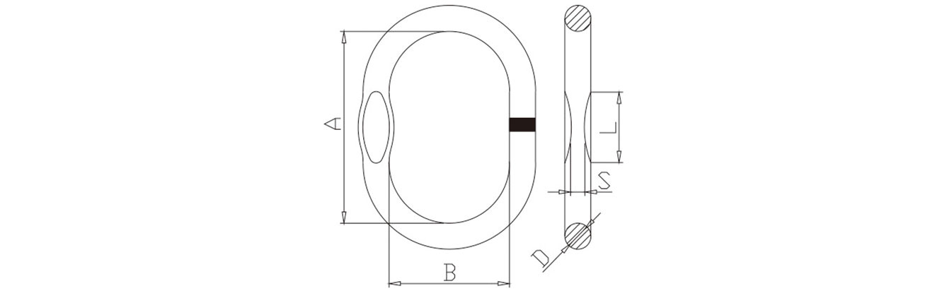 Drawing of Grade 8 Forged Master Link TCSH033