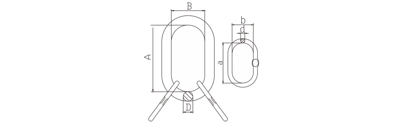 Drawing of Grade 10 Master Link Assembly with Flat