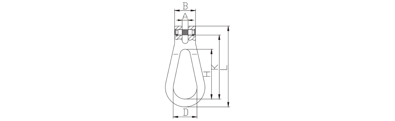 Drawing of Grade 80 Clevis Pear Shape Choke Link