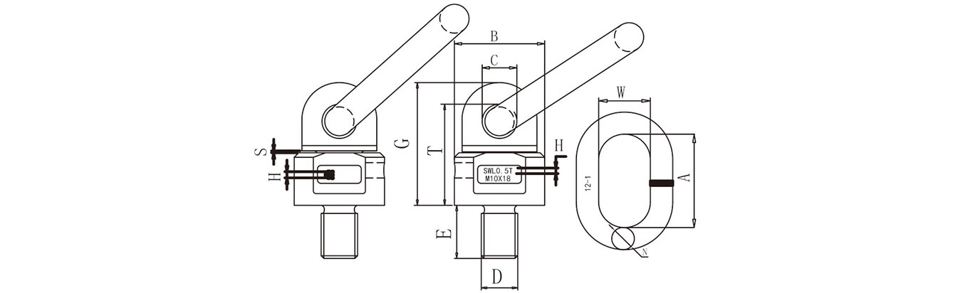 Drawing of TCSH303 Lifting Screw Point