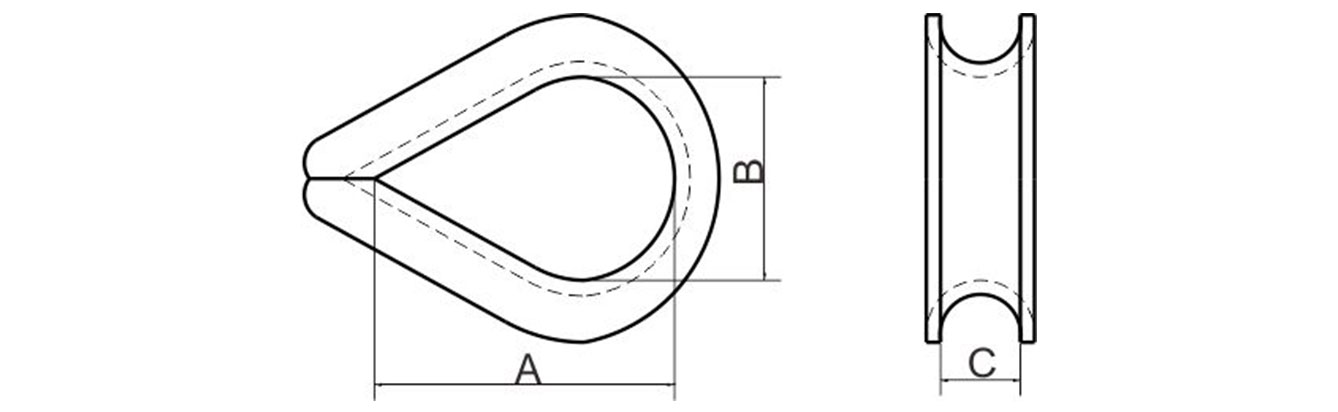 Drawing of G411 Wire Rope Thimbles