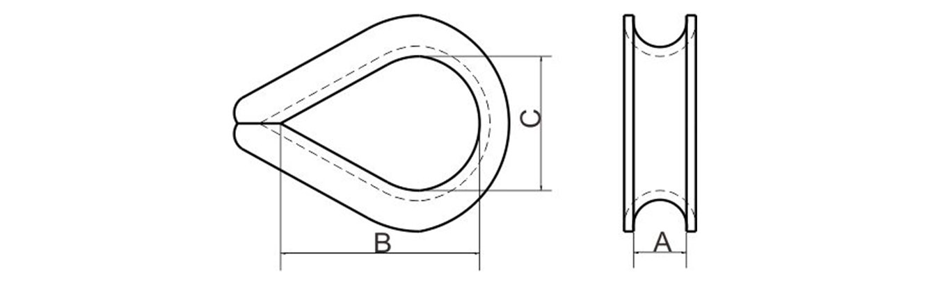 Drawing of DIN6899B Wire Rope Thimbles