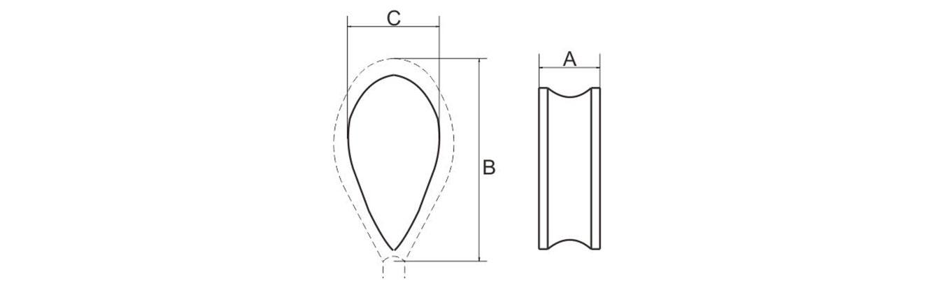 Drawing of DIN6899A Wire Rope Thimbles