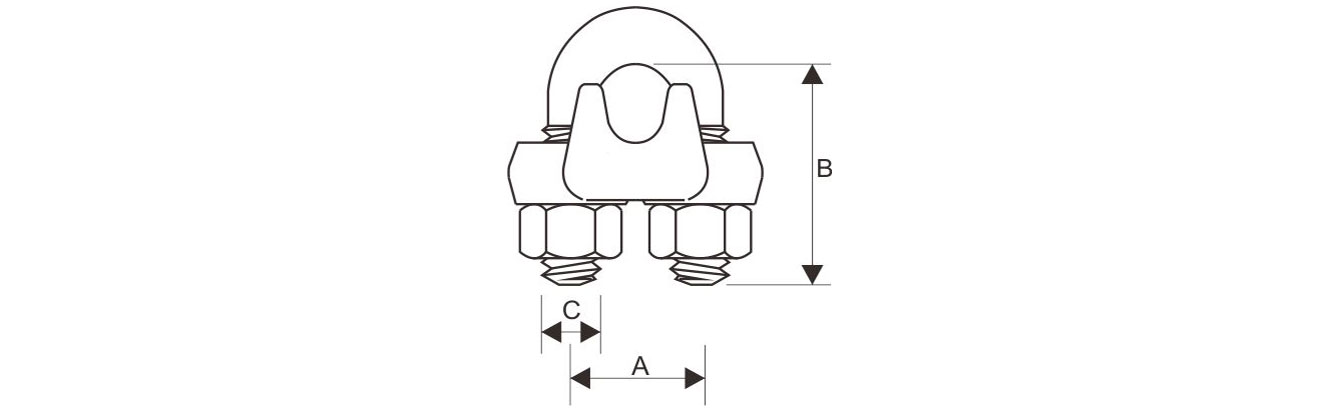 Drawing of Drop Forged US Type Wire Rope Clips