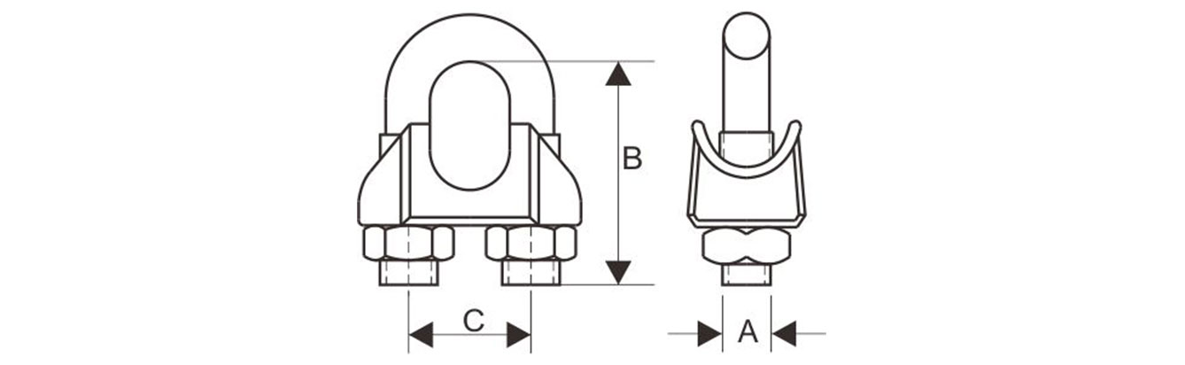 Drawing of US Type Malleable Wire Rope Clips