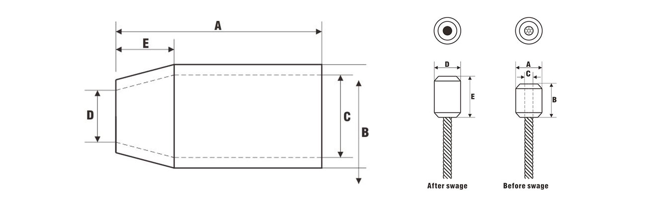 Drawing of Cable Swage Sleeves