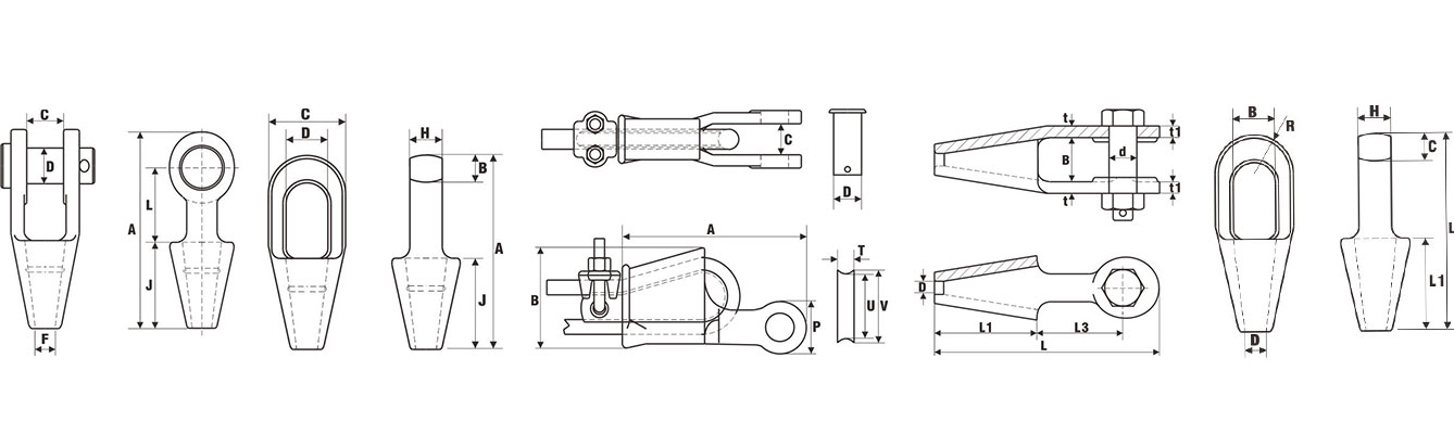 Drawing of Wire Rope Sockets