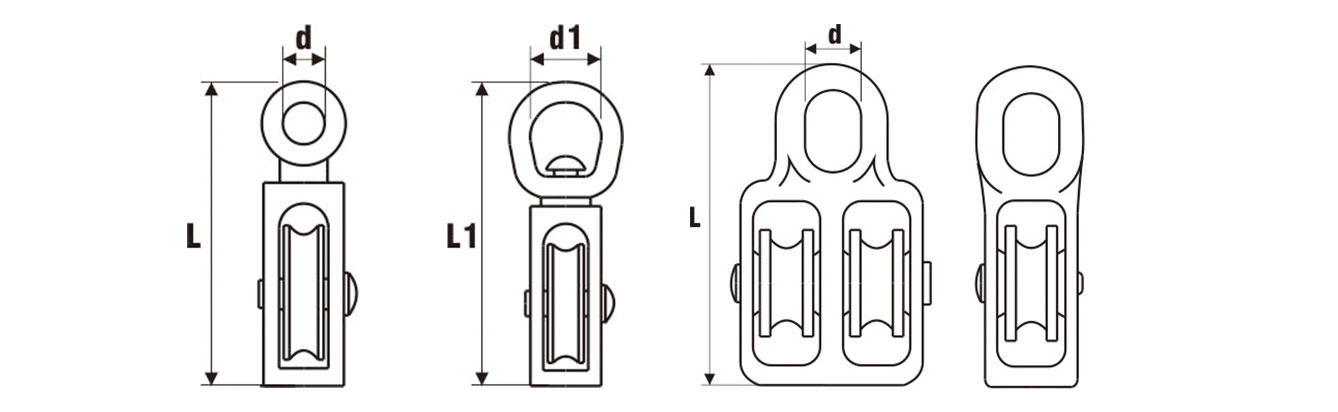 Drawing of Small Pulley, Single Wheel and Double Wheel