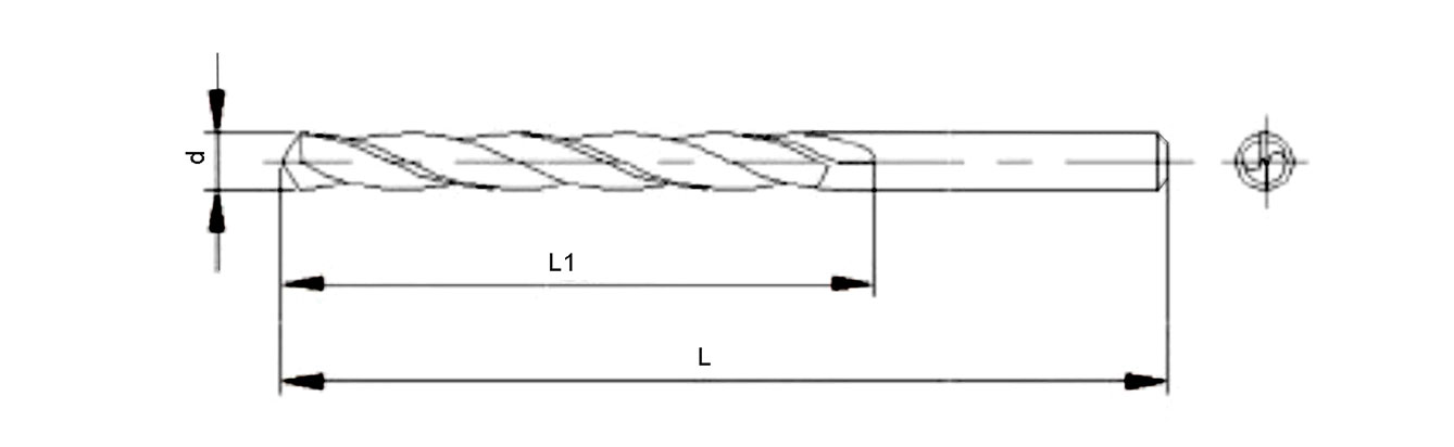 Drawing of Twisted Drill Bits