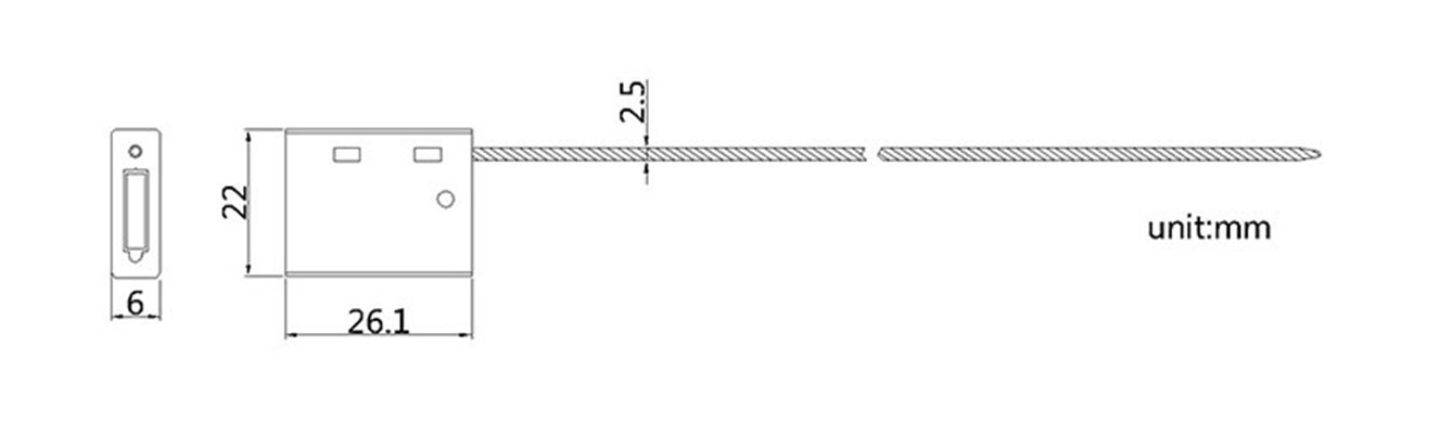 Drawing of Steel Cable Lock