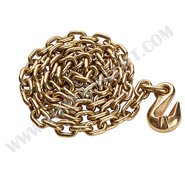 Golden Galvanized Chain Sling With Bend Hook